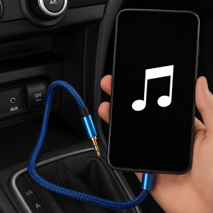 كابل صوت First You A001 AUX بطول 1 متر مع مقبس 3.5 مم – مقاوم للتمدد والانحناء