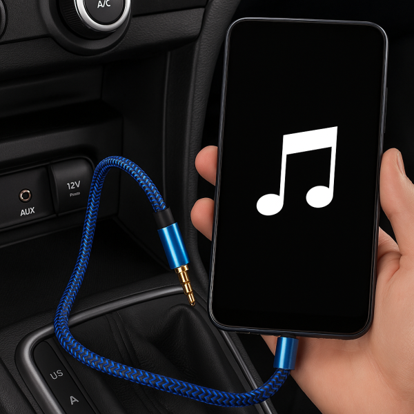 كابل صوت First You A001 AUX بطول 1 متر مع مقبس 3.5 مم – مقاوم للتمدد والانحناء