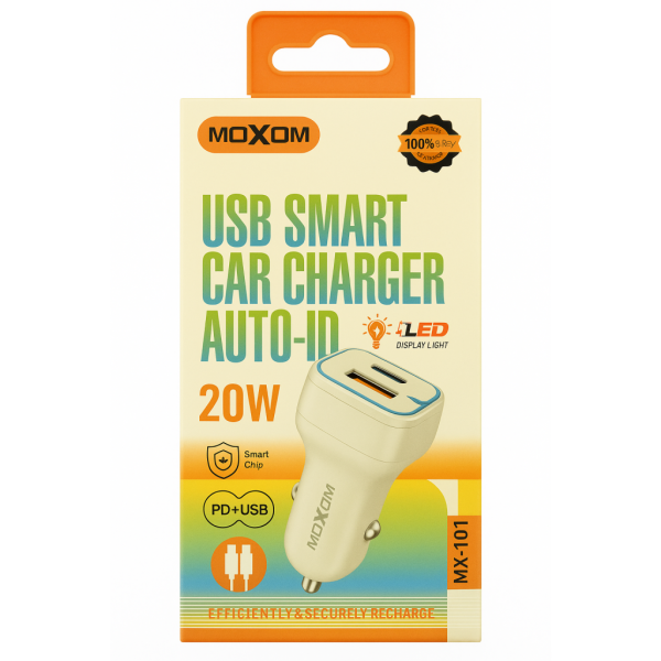 ⁦شاحن سيارة Moxom 20W بمنفذين PD+USB⁩ - الصورة ⁦3⁩
