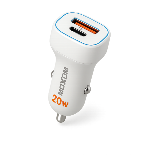 ⁦شاحن سيارة Moxom 20W بمنفذين PD+USB⁩ - الصورة ⁦2⁩