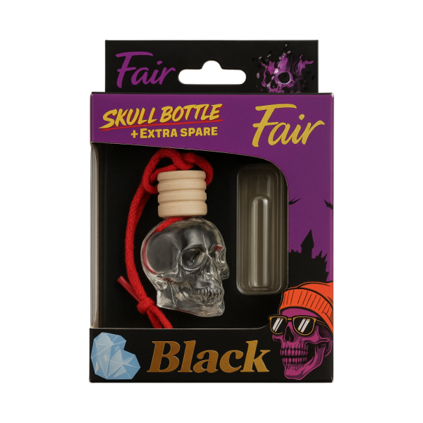 ⁦معطر هواء فاير – زجاجة الجمجمة | إصدار خاص بلاك (Fair Skull Bottle – Black Special Edition)⁩ - الصورة ⁦2⁩