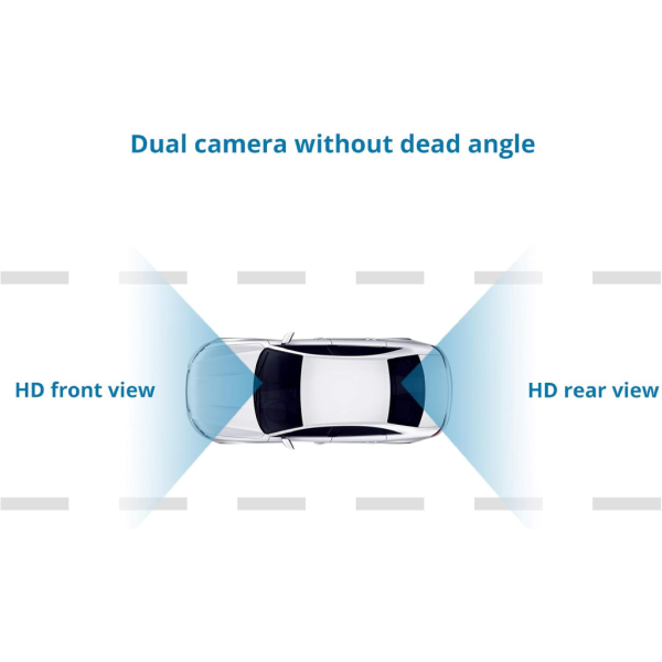 ⁦داش كاميرا ومراية برؤية أمامية وخلفية – Vehicle Blackbox DVR – فل إتش دي 1080P⁩ - الصورة ⁦4⁩