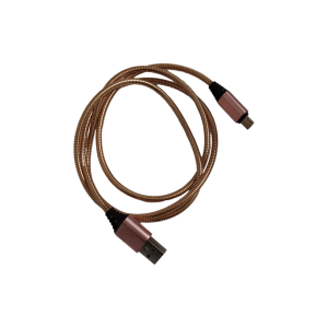 كابل شحن ونقل بيانات USB إلى Micro USB – غلاف معدني ذهبي