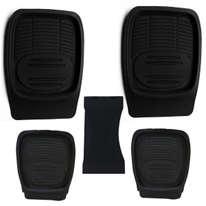 طقم دواسات أرضية مطاطية شاملة للسيارة – 5 قطع (أمامي + خلفي + وصلة وسطية)