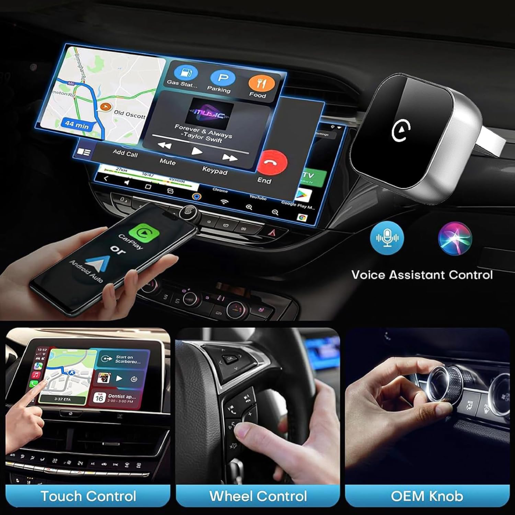 محول لاسلكي ذكي لنظام CarPlay و Android Auto – بحجم صغير وتصميم فاخر - الصورة 2