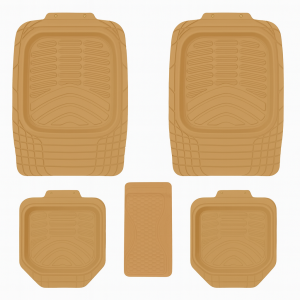 طقم دواسات أرضية مطاطية للسيارة 5 قطع لون بيج