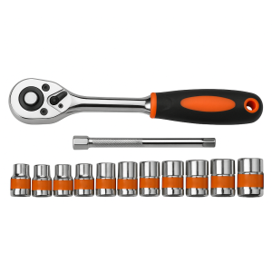 طقم مفتاح بساتم احترافي BISSO – 12 قطعة – فولاذ كروم فاناديوم – 1/2 Drive