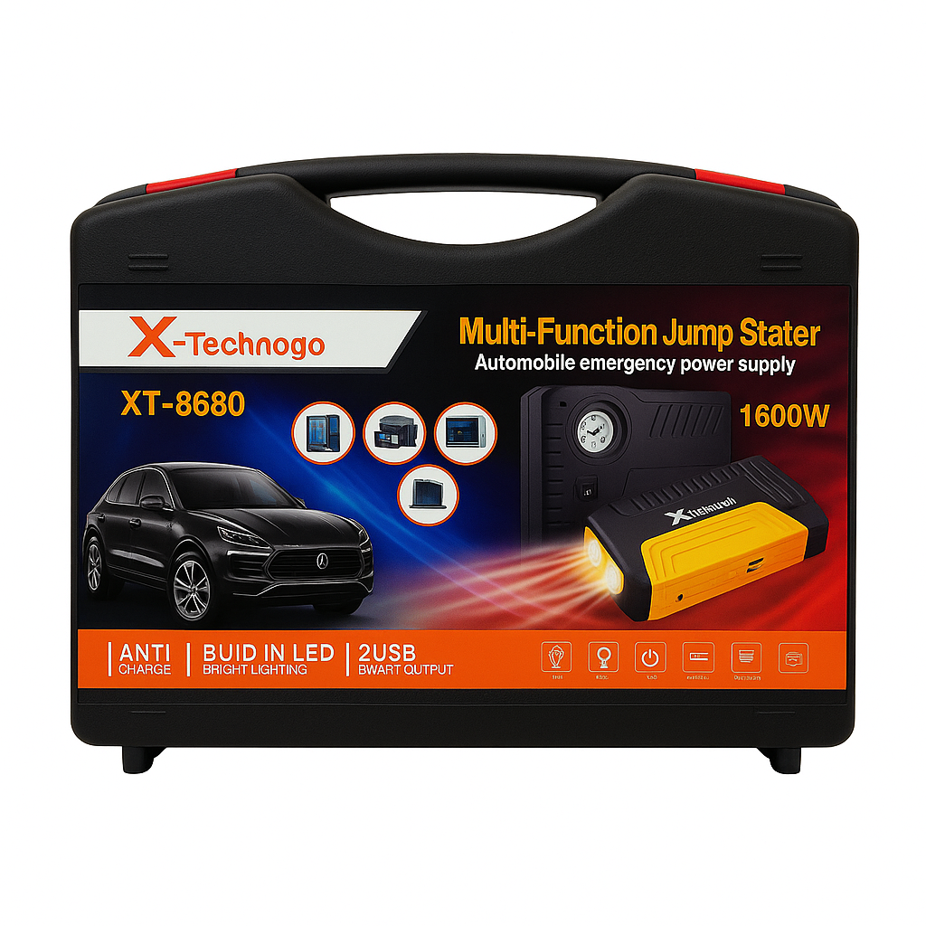 جهاز تشغيل بطارية السيارة متعدد الوظائف X-Technology XT-8680 – قدرة 1600W - الصورة 2