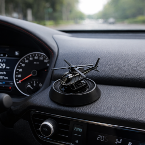 معطر سيارة شمسي بتصميم هليكوبتر – Fenmitop 2410 يعمل بالطاقة الشمسية اسود