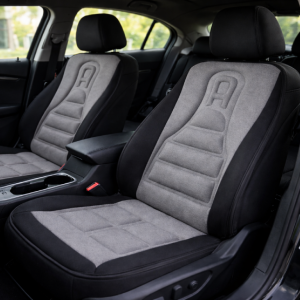 طقم عراقات مقاعد السيارة الامامية – لون مزيج عصري من الرمادي والأسود