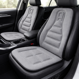 طقم عراقات مقاعد السيارة الامامية – لون مزيج عصري رمادي بحواف سوداء