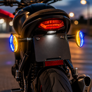 إشارات موتوسيكل LED شكل بيضاوي أزرق / أصفر – 12 فولت