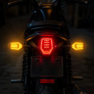 إشارات موتوسيكل LED عدسة سموك أحمر / أصفر – 12 فولت
